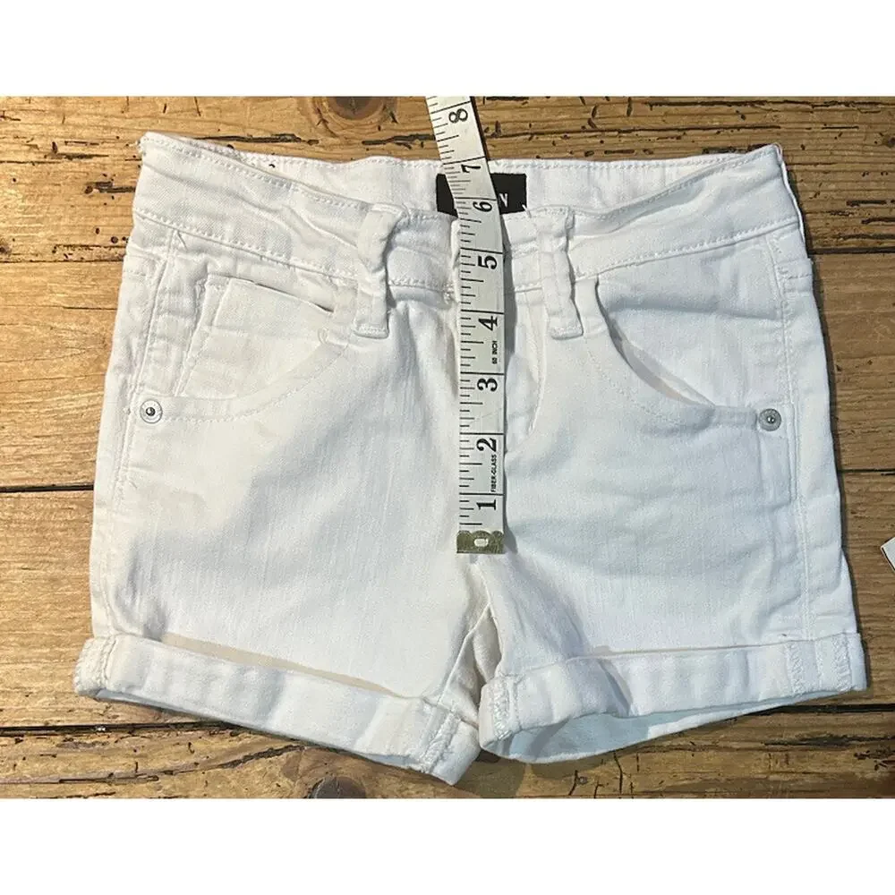 Hudson Girls Size 8 White Cuffed Shorts